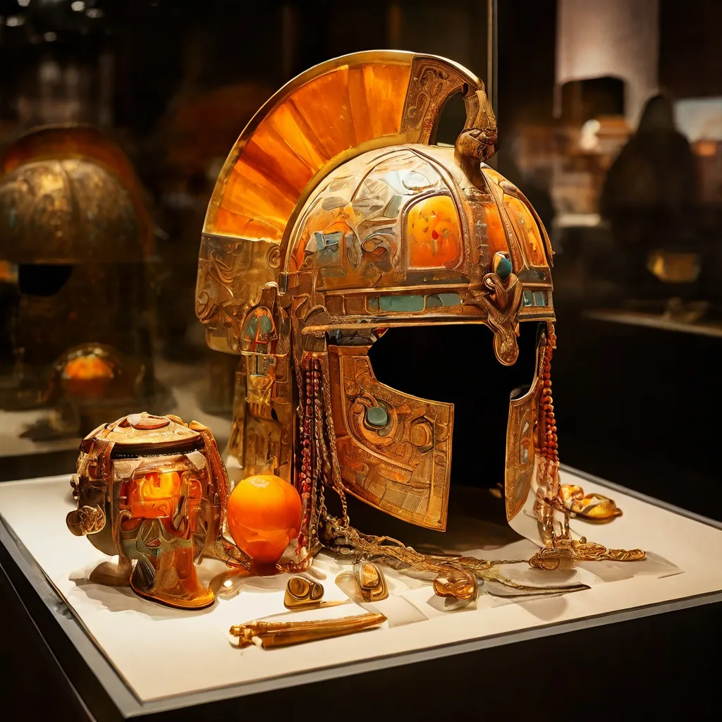 A collection of ancient Scythian gold artifacts, including intricate jewelry and a ceremonial dagger, carefully arranged in protective packaging inside a museum storage facility, symbolizing their return journey from the Allard Pierson Museum.