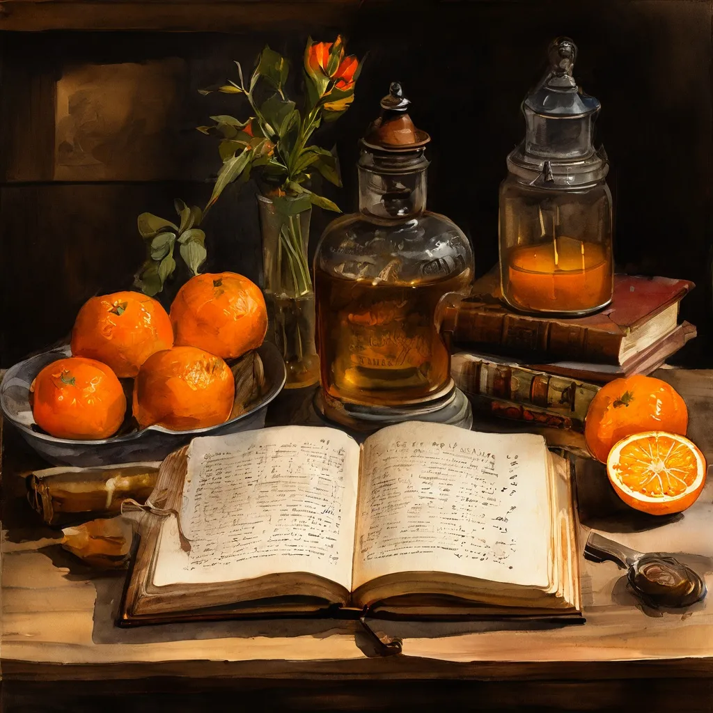 Een open antiek kookboek op een academische houten tafel, omringd door subtiele historische voedselvoorwerpen, als symbool voor het symposium over voedselgeschiedenis en het culturele onderzoek in het Allard Pierson Museum.