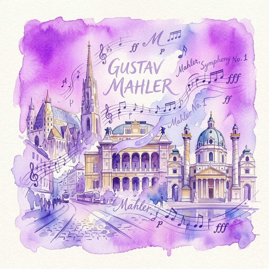 Mahler-locaties in Wenen tentoonstellingsbeeld van Am Hof Square