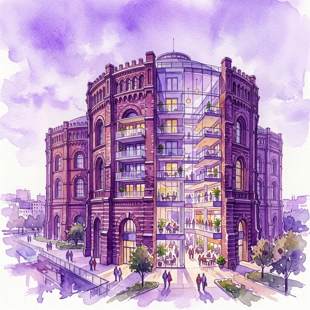 The Viennese Gasometers exhibition visual from Am Hof Square