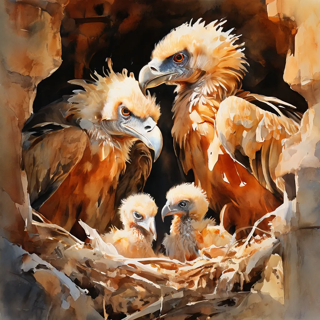 Male Griffon Vulture Pair Successfully Hatches Egg at Artis Zoo
