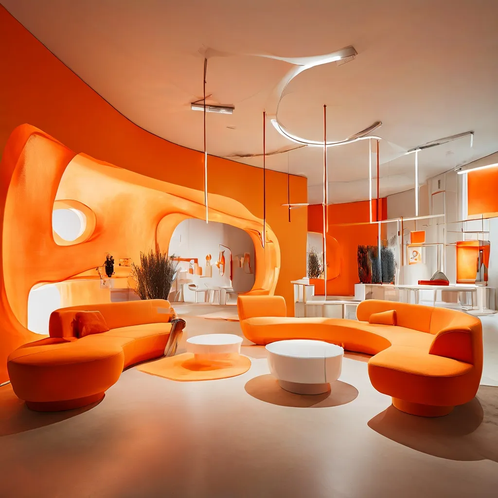 Een conceptuele, moderne kunstinstallatieruimte in Artstübli met interactieve elementen.