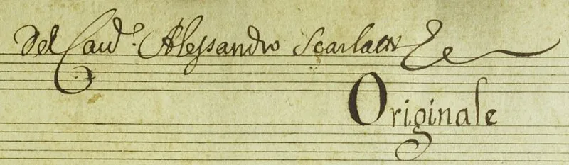Texto cursivo escrito a mano sobre papel pautado que dice 'Von Paul Alexander Schallert' y 'Originale'
