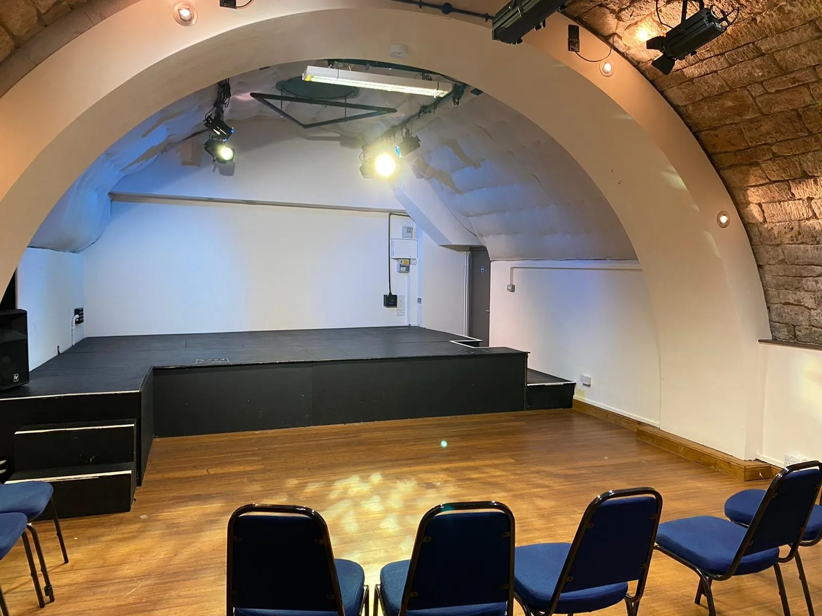Vaulted interior event room at Burdall's Yard in Bath.