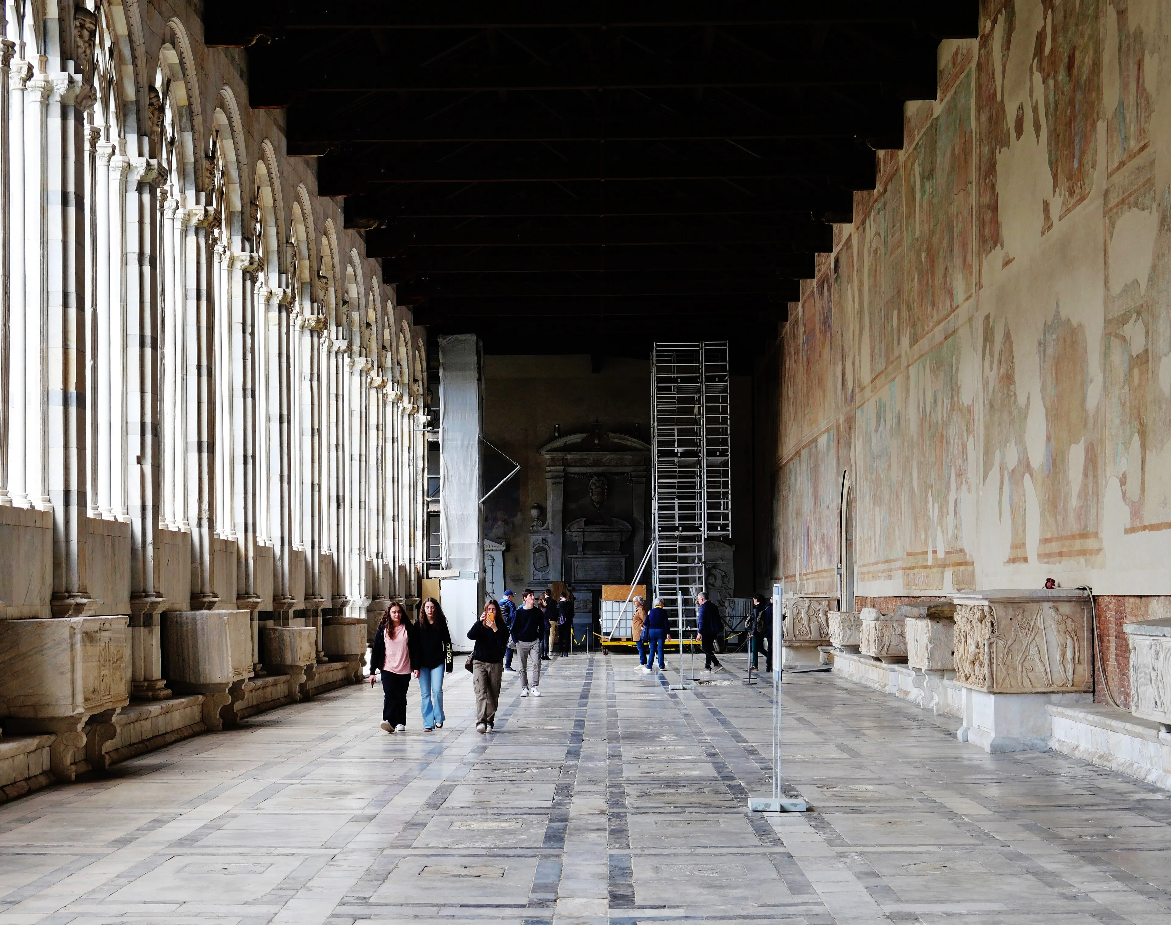 Interior view of Camposanto Monumentale in Pisa.