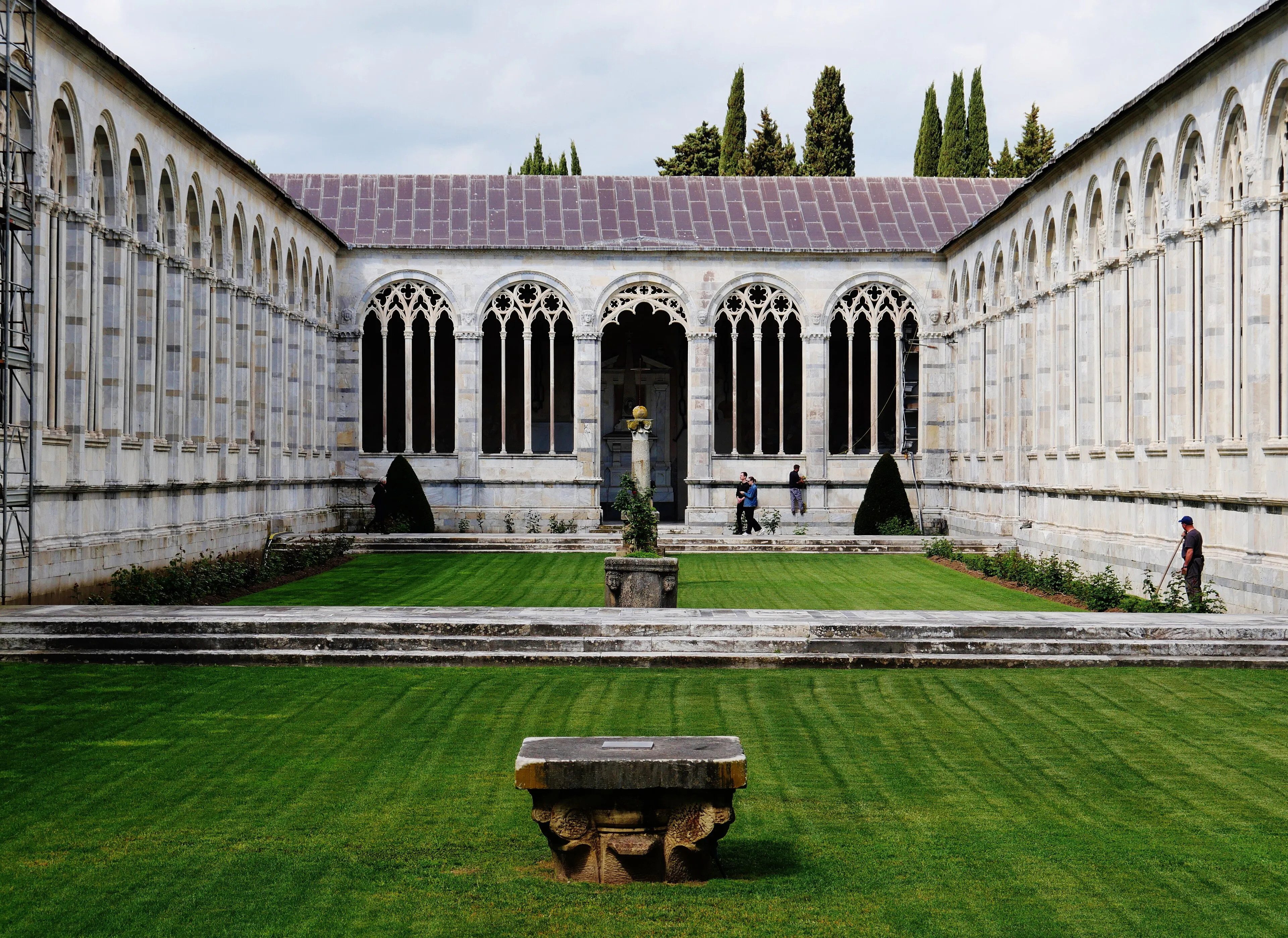Interior view of Camposanto Monumentale in Pisa.