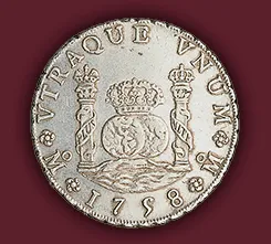srebrna moneta z królewskim herbem i napisem VTRAQUE VNGVM 1788