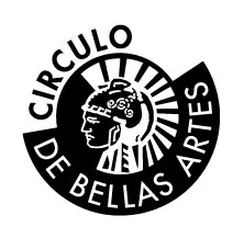 Black and white circular logo with the text 'CIRCULO DE BELLAS ARTES' surrounding a profile of a classical figure with a laurel wreath.