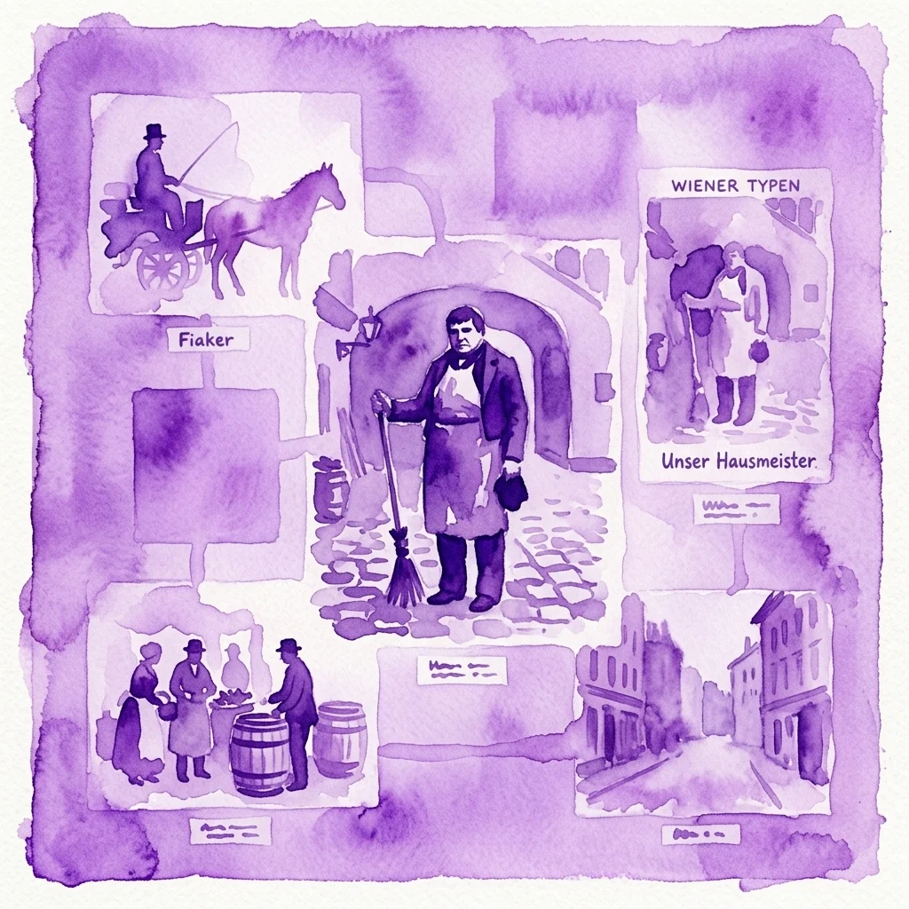 Otto Schmidts „Wiener Typen“ (1873) exhibition visual from Clock Museum