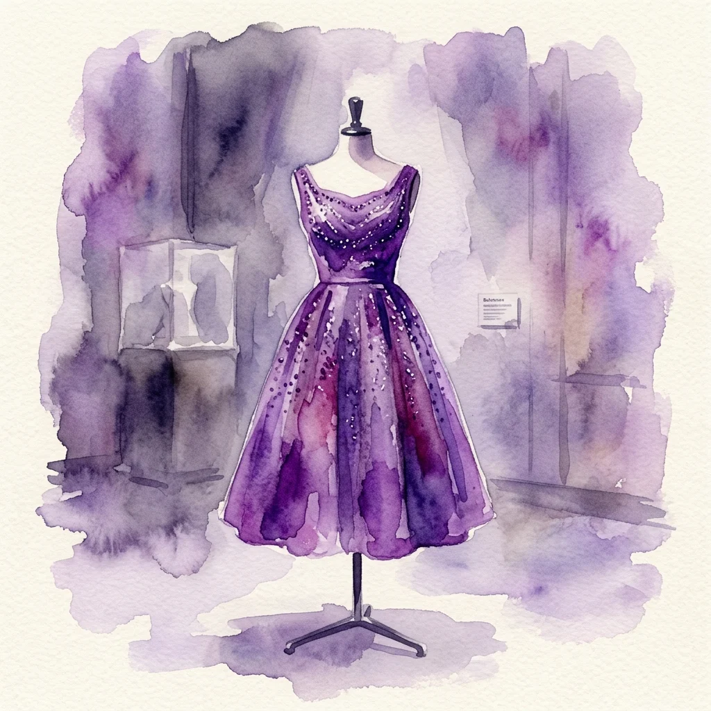 Grafika wystawy Sukienka koktajlowa „Eisa” Balenciagi w Museo Nacional de Artes Decorativas