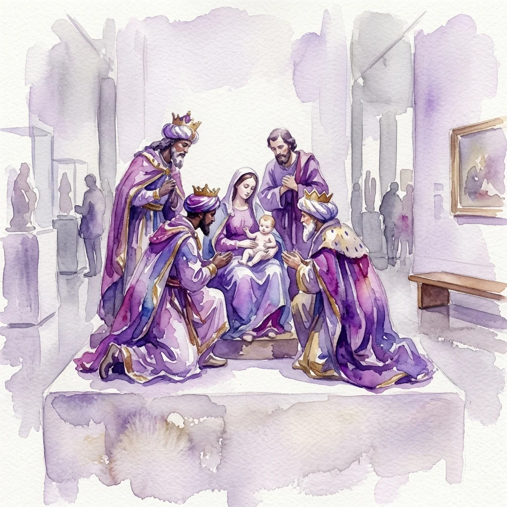 Grafika wystawy Pokłon Trzech Króli w Museo Nacional de Artes Decorativas
