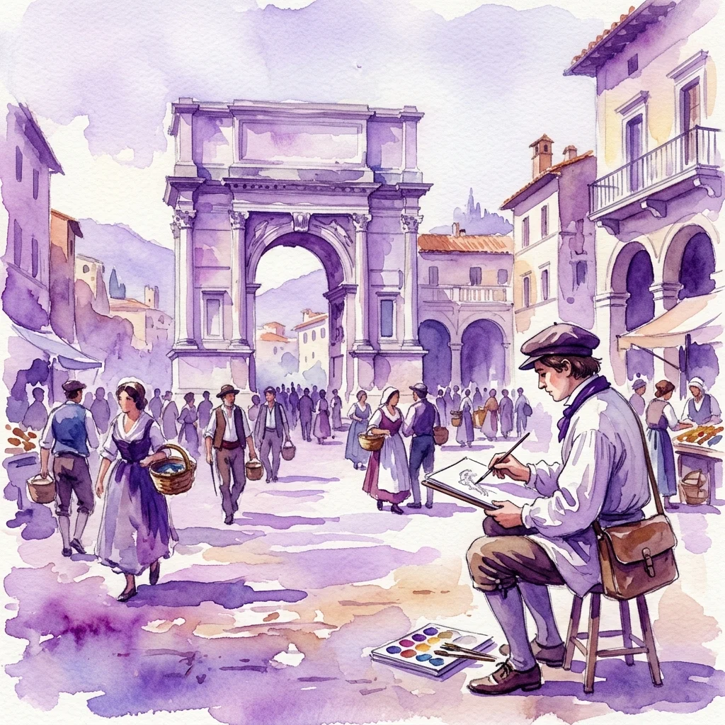 De Kunstenaar in Italië tentoonstellingsbeeld van Museo Nacional de Artes Decorativas