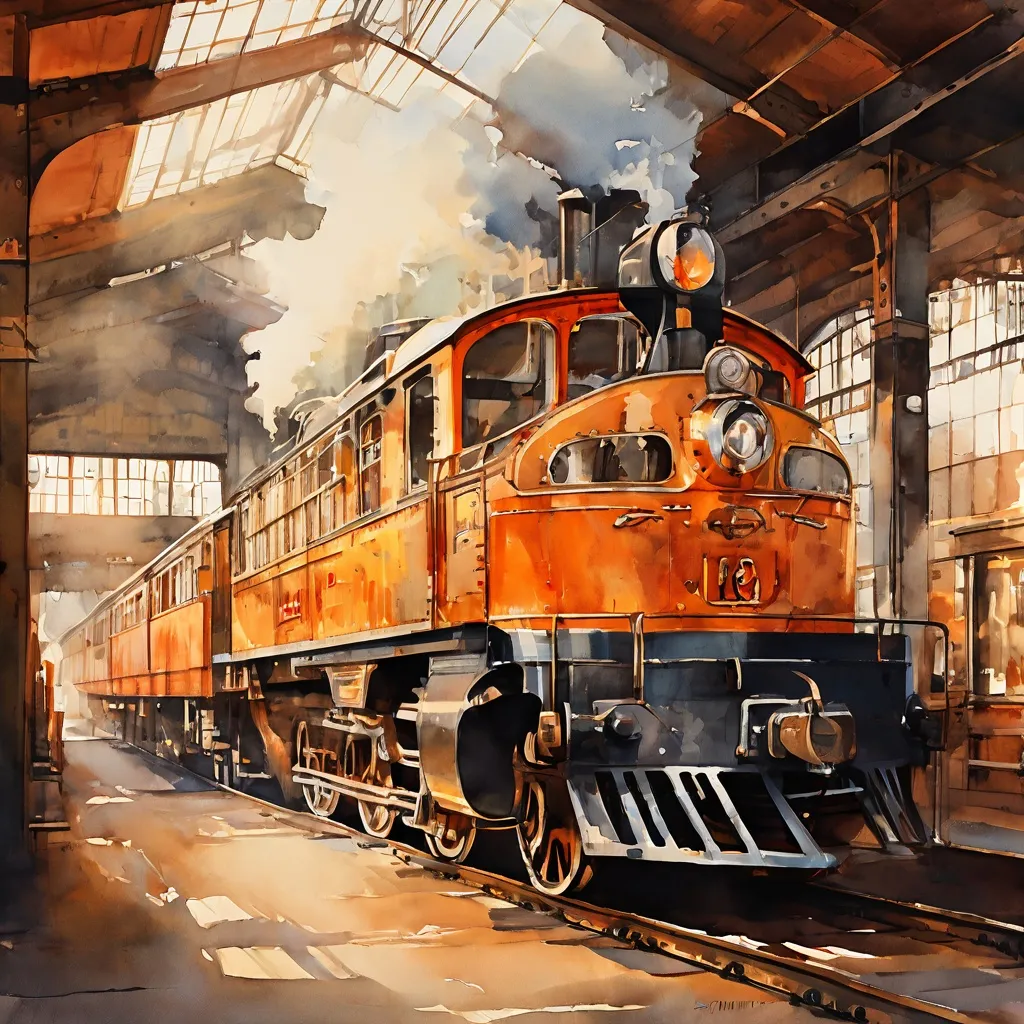 Una vista de una locomotora de vapor histórica preparándose para operar en el Didcot Railway Centre.