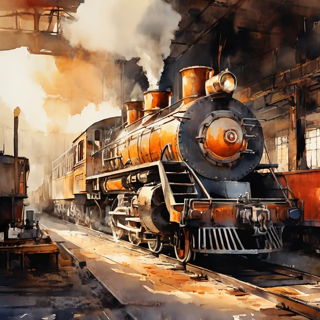 A view of the historic locomotive 1466 undergoing preparations for its transfer to an off-site restoration facility.
