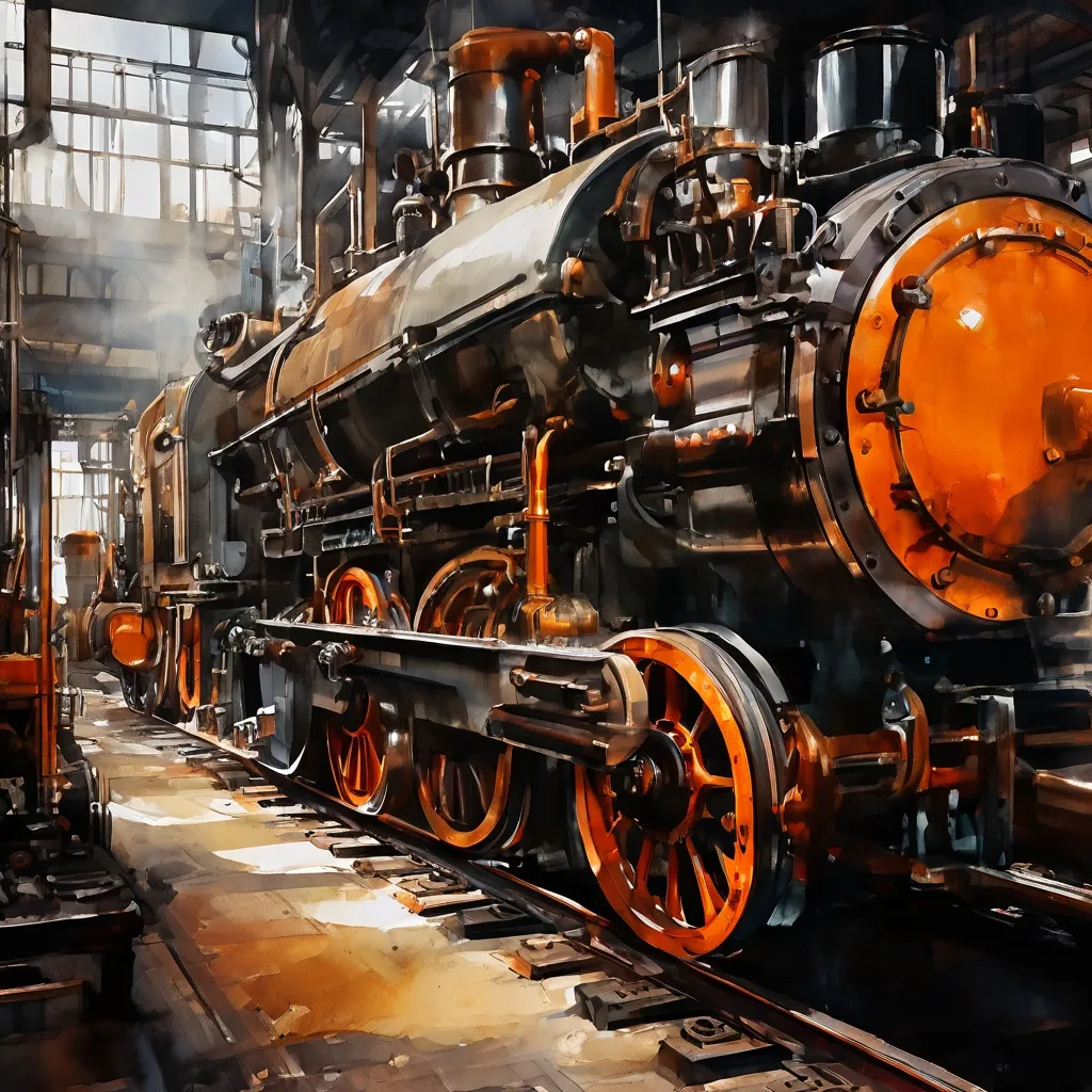 A partially restored historic steam locomotive undergoing maintenance, showcasing the engineering work at Didcot Railway Centre.