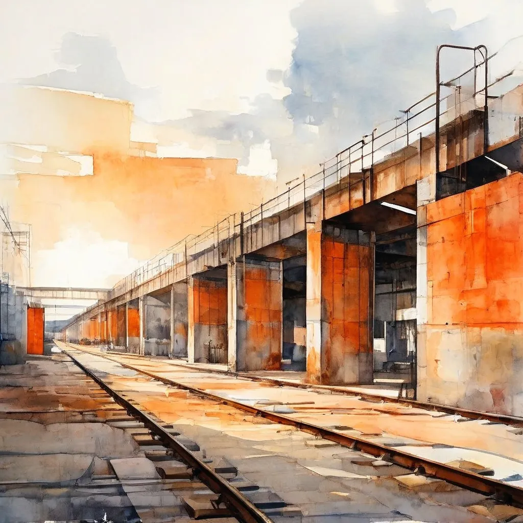 Zona de obras de la nueva rampa de acceso en Didcot Railway Centre con muros de hormigón reforzado.
