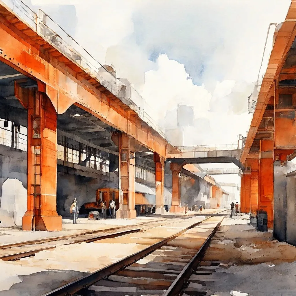 Voortgang van de bouw waarbij de nieuwe betonnen hellingbaan bij het Didcot Railway Centre wordt geplaatst.