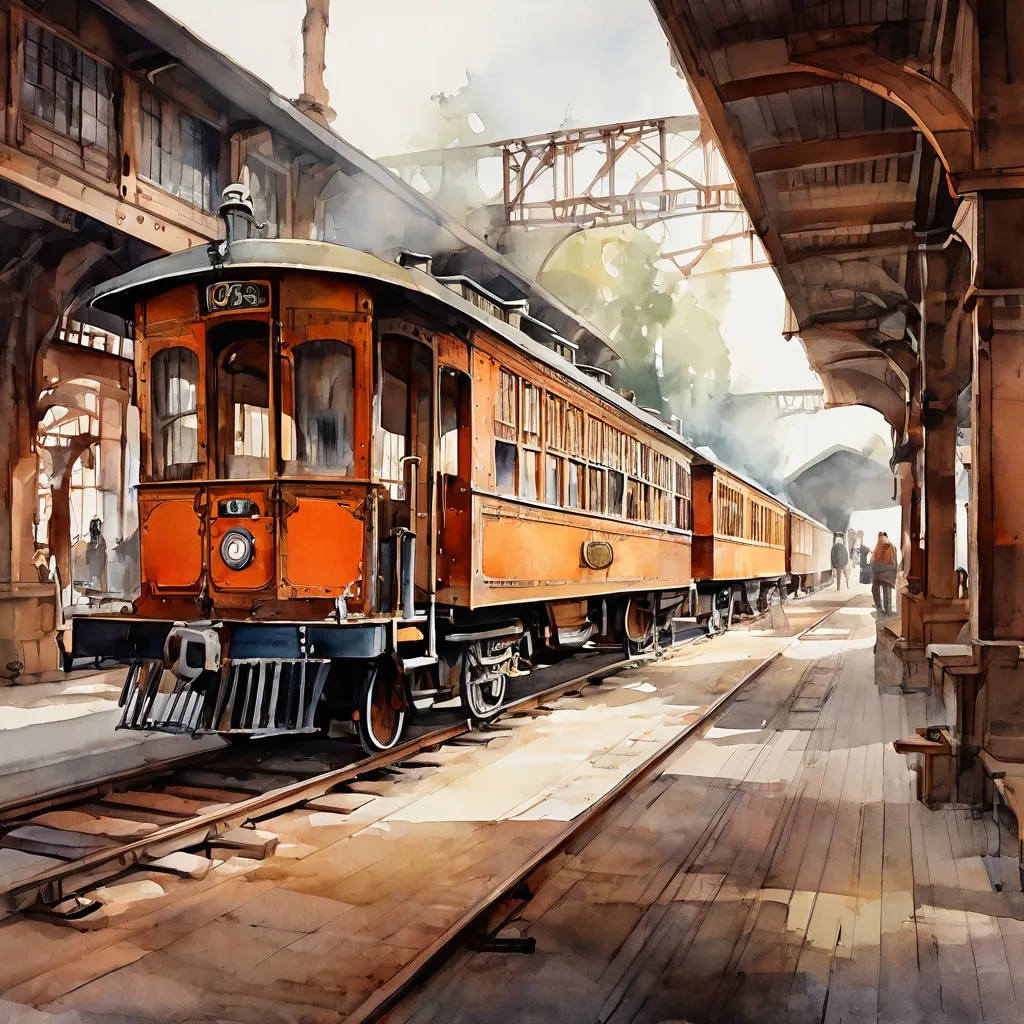 A vintage Victorian GWR wooden passenger carriage parked inside a historic railway shed at Didcot Railway Centre.