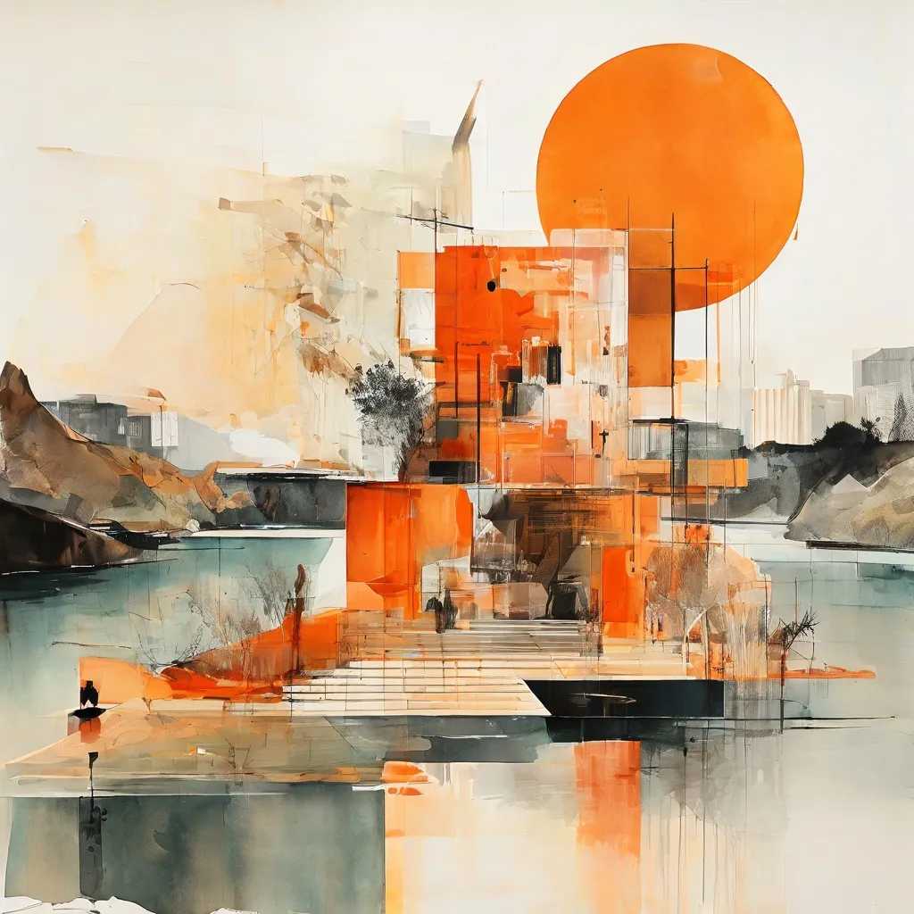 An artistic representation of a mixed-media exhibition by Edu López at the Espacio Marzana gallery.