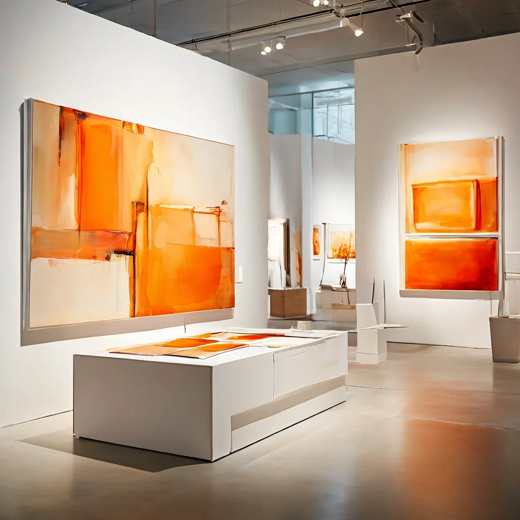 Contemporary art display at the Espacio Marzana exhibition booth