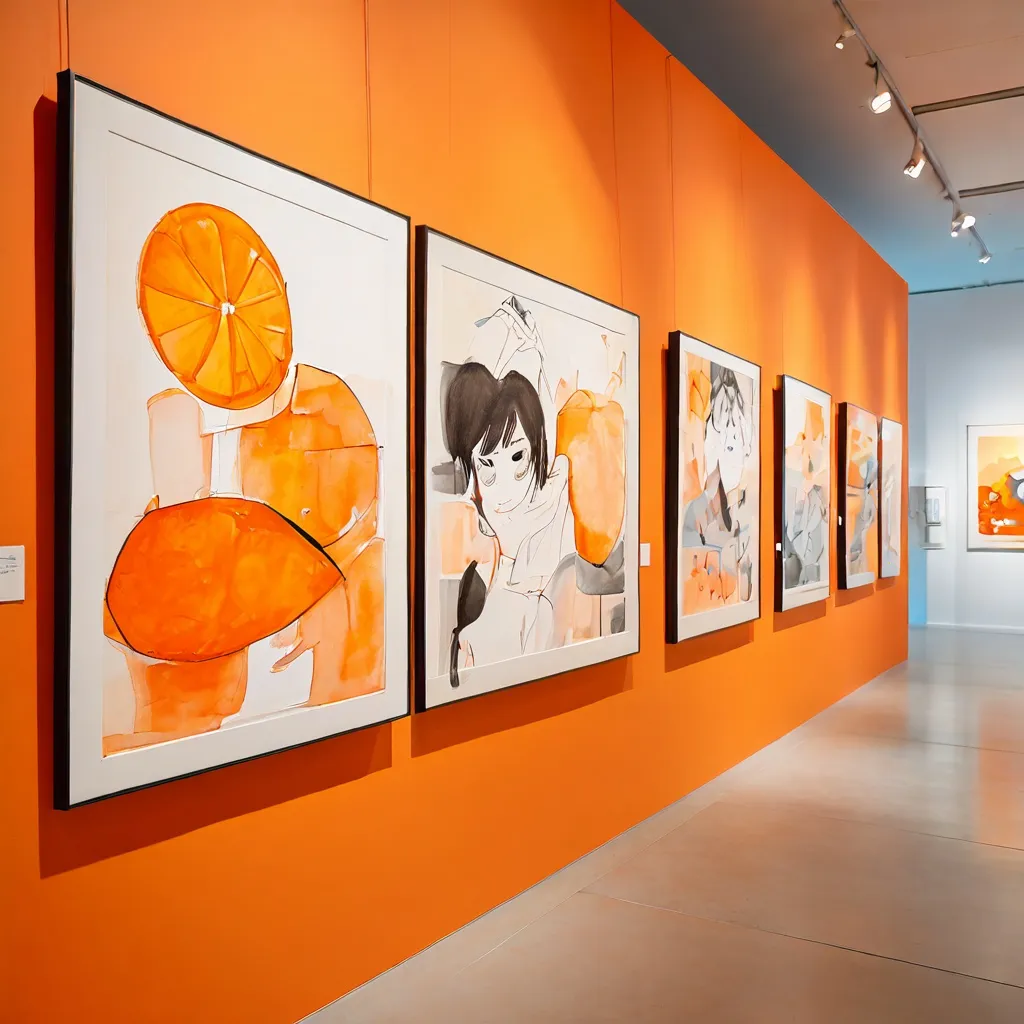 Dibujos de personajes inspirados en el manga expuestos en la galería Espacio Marzana de Bilbao.