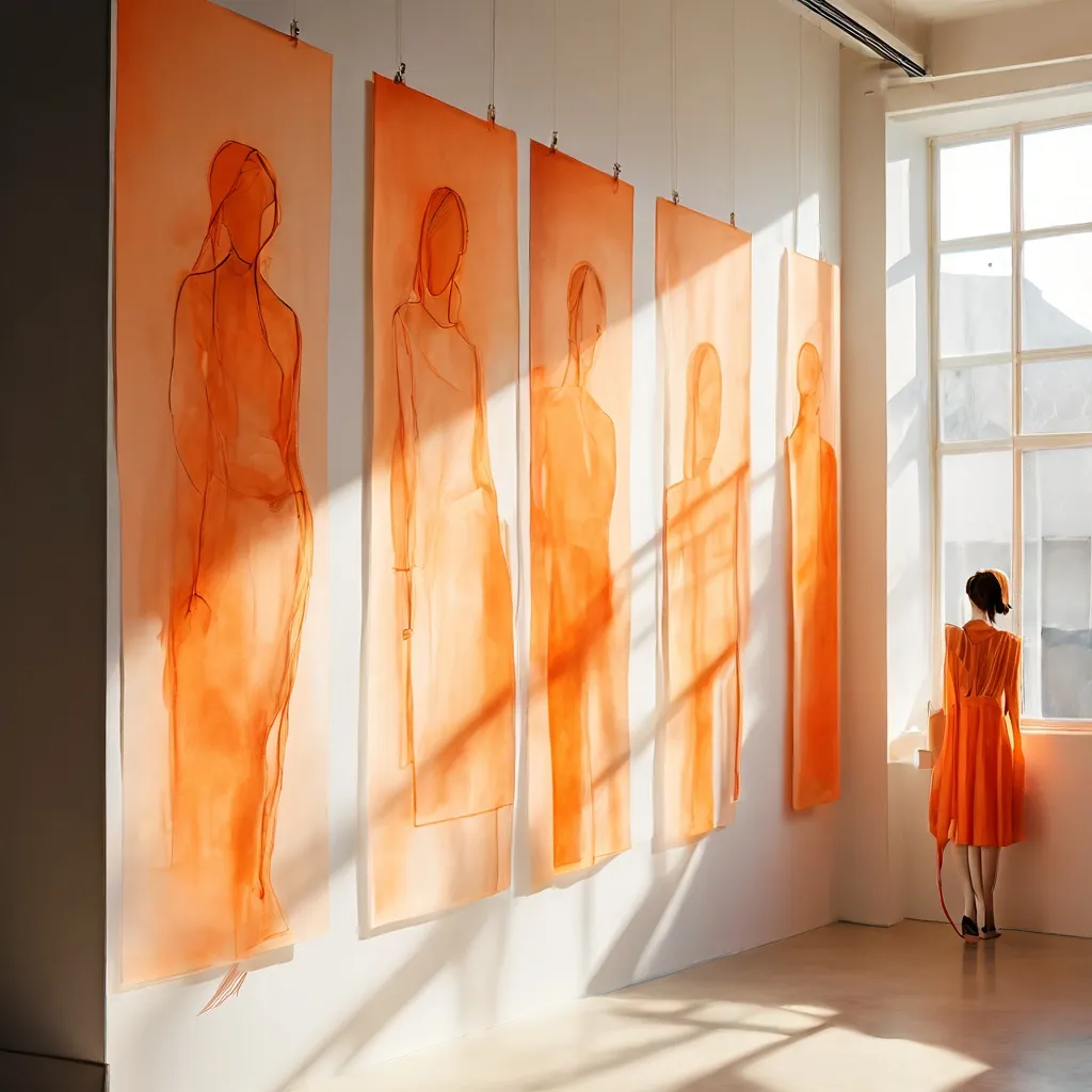 Abstracte artistieke portretten en hangende installaties van Miriam Ocáriz in Espacio Marzana.