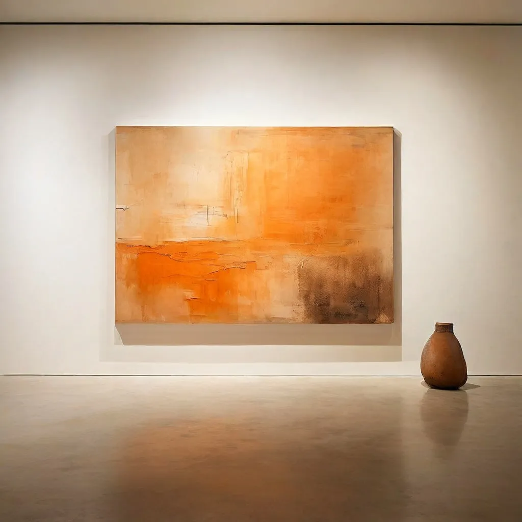 Abstract schilderij op klein formaat van Joseba Eskubi in Espacio Marzana.