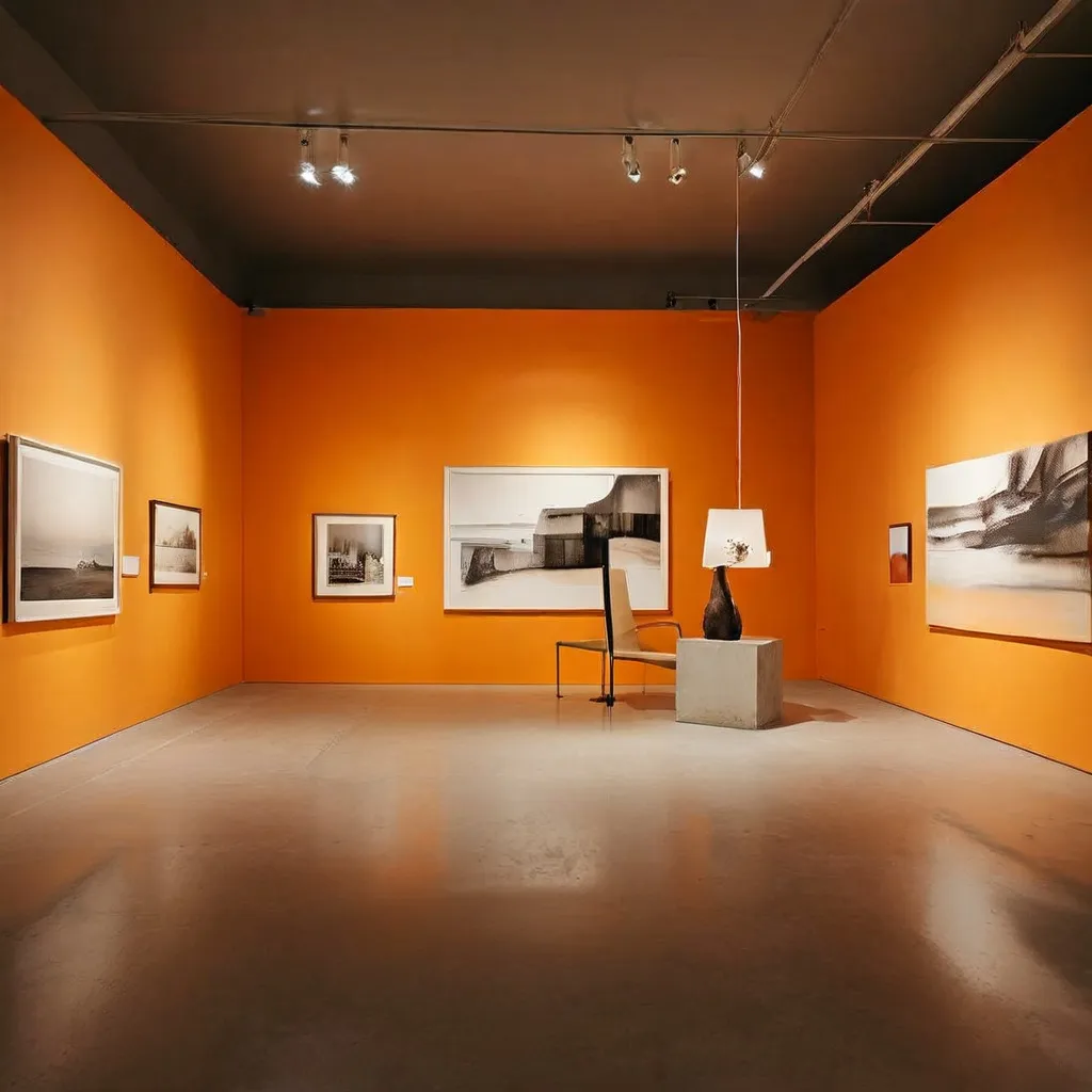 Una vista abstracta de una instalación de arte contemporáneo dentro de la galería Espacio Marzana.