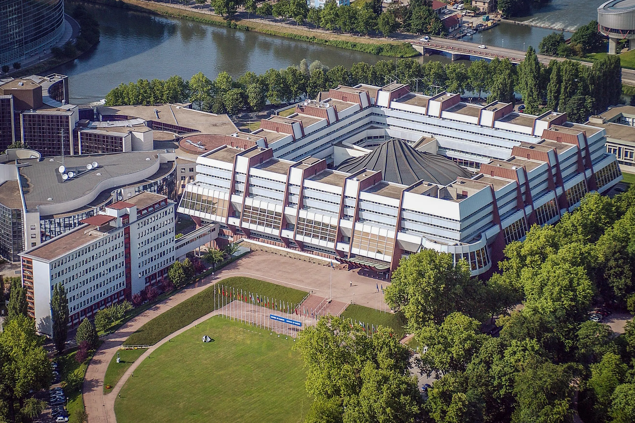 Exterior view of European Parliament Strasbourg Visitor Experience in Strasbourg.