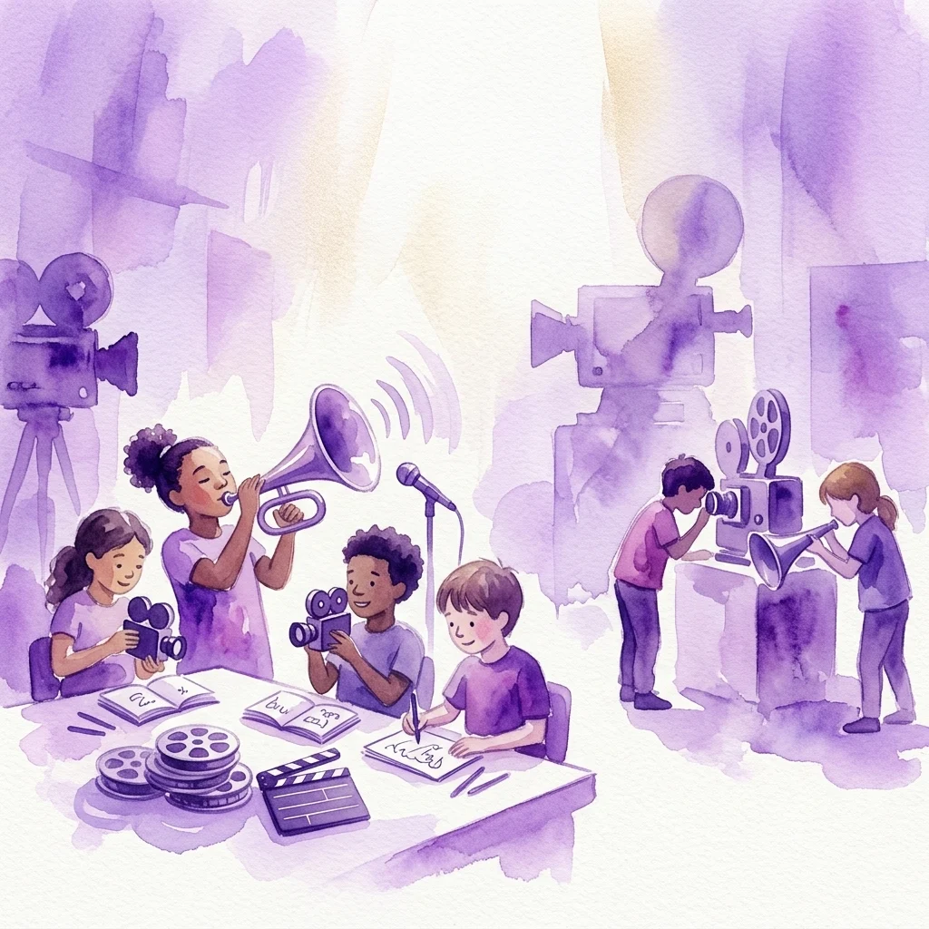 Kinderen vanaf 6 jaar nemen deel aan praktische filmworkshops bij Eye Filmmuseum, waarbij ze met camera's, geluidsapparatuur en flipbooks filmtechnieken verkennen.