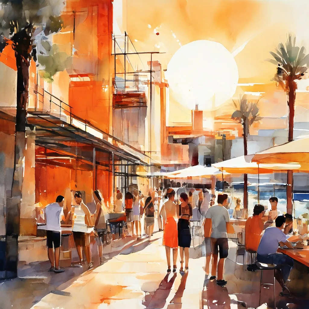 A vibrant summer cultural event scene hosted at the Fábrica Cervezas Victoria in Malaga.