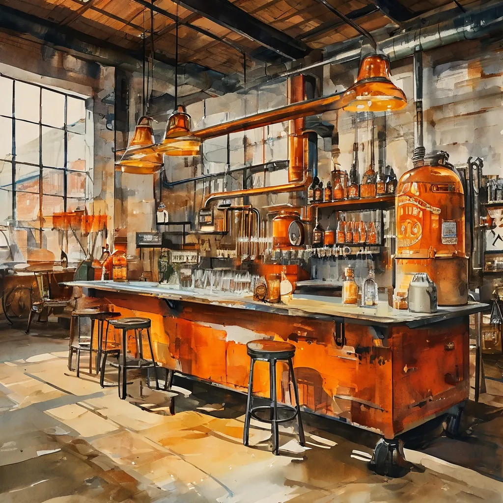 A display of vintage Victoria beer glasses and historic bar equipment in the Fábrica Cervezas Victoria museum.
