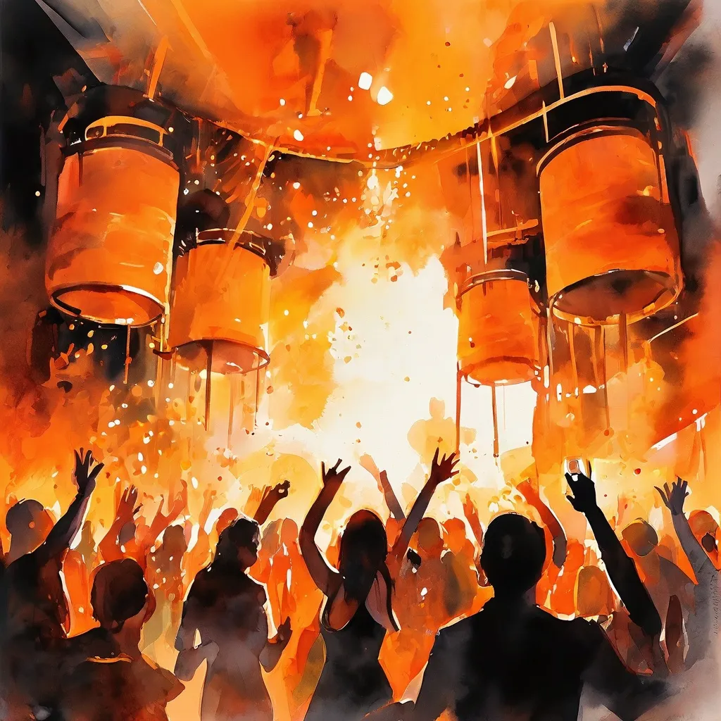 Artistic representation of the live music and beer culture connection at the Fábrica Cervezas Victoria brewery site.