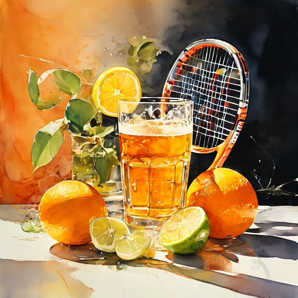 A refreshing beer served alongside tennis equipment representing the Cervezas Victoria and Davis Cup partnership.