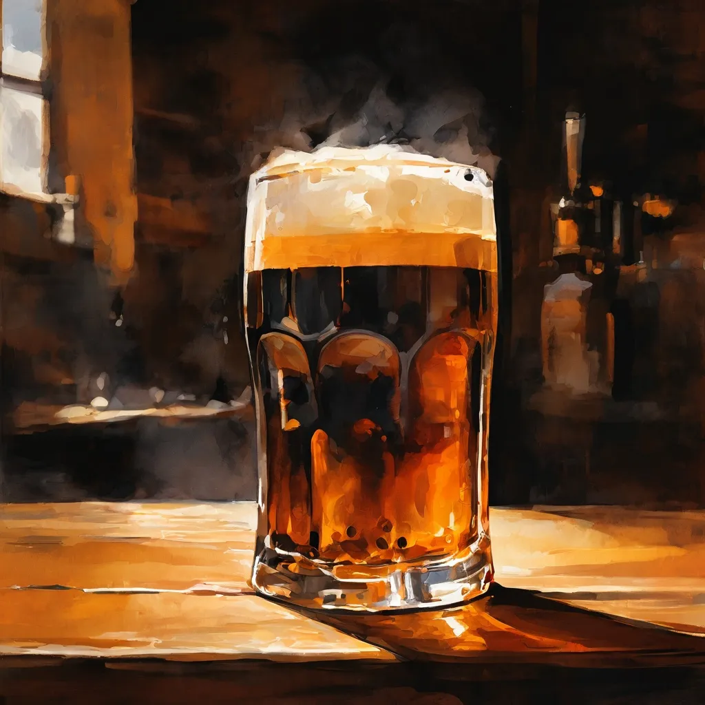 Een glas Victoria Marengo stoutbier in de Fábrica Cervezas Victoria brouwerij.