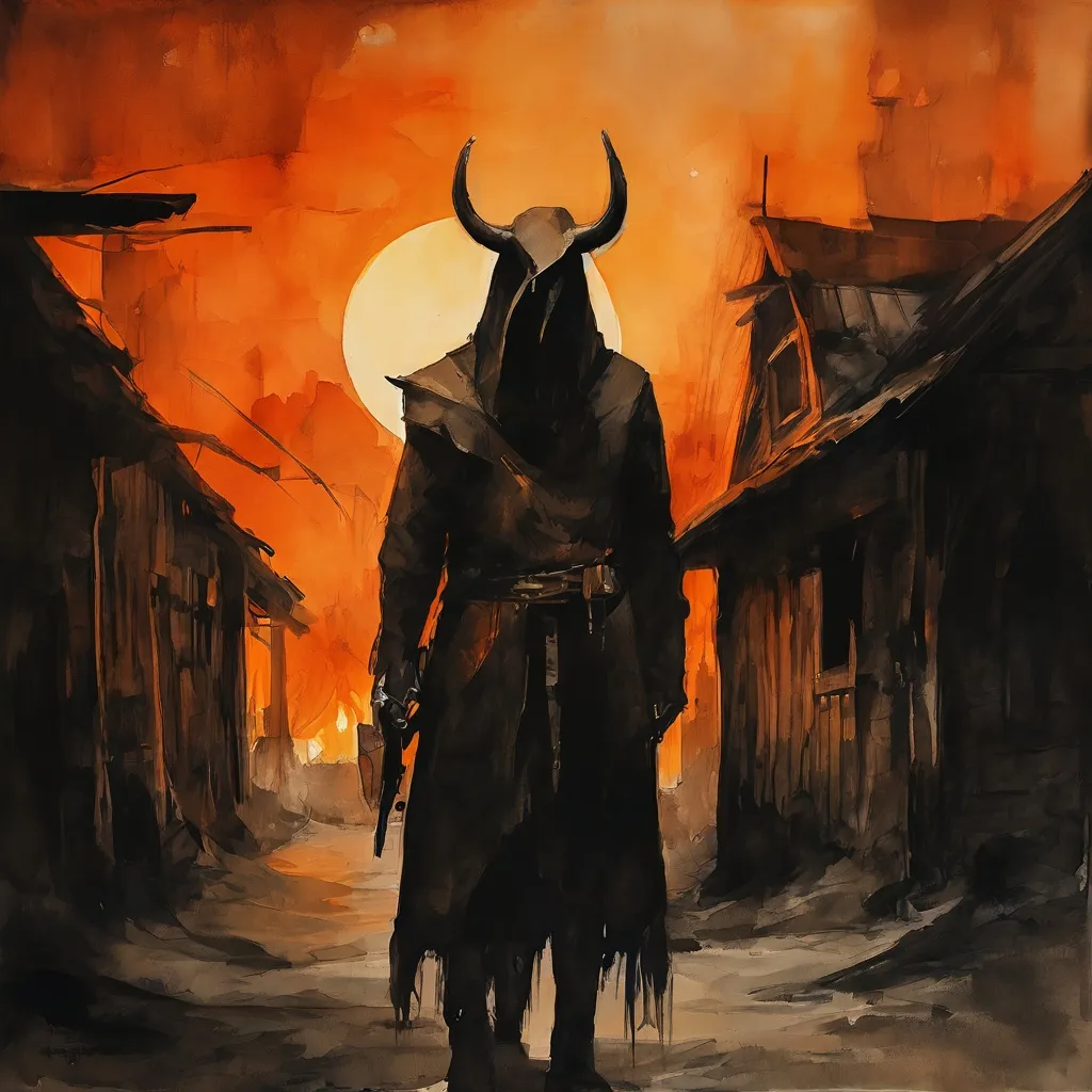 A surreal photographic artwork inspired by American vigilantism, featuring a masked figure with horns on horseback, evoking historical and political themes. Photography by Jenna Garrett at Foam Fotografiemuseum Amsterdam.