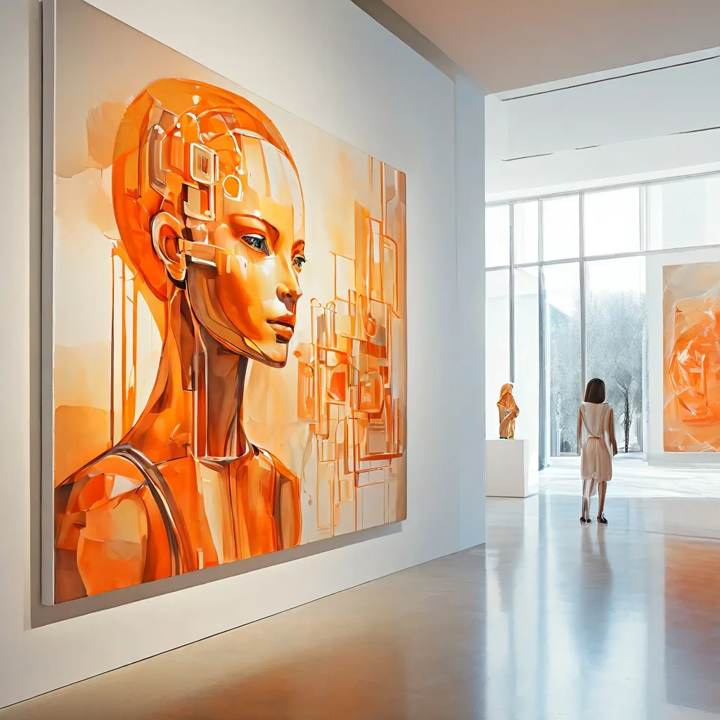 A conceptual depiction of the intersection of art and technology, illustrating the historical journey of artificial intelligence in image creation at Foam Fotografiemuseum.