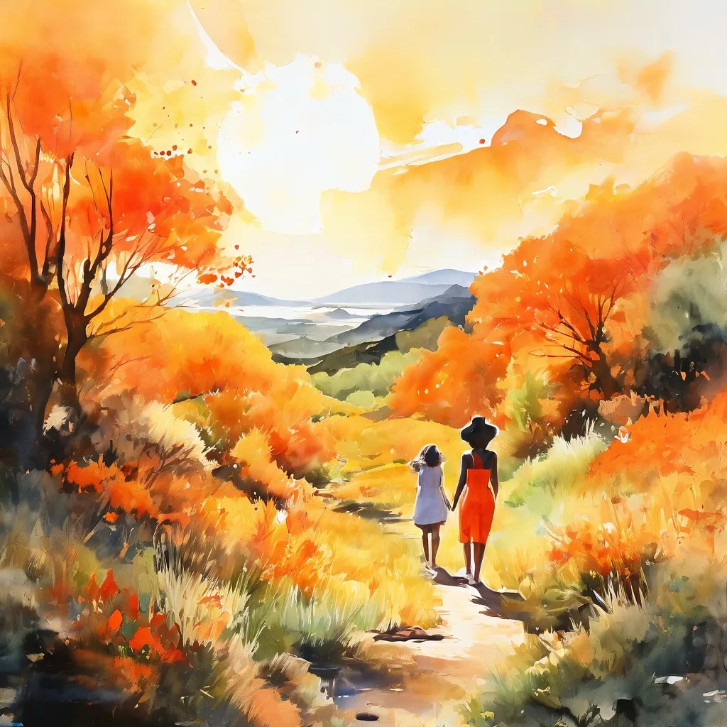 A generated image reflecting Tyler Mitchell's photography style, showing a joyful scene with figures in a beautiful, vibrant natural landscape, representing themes of Black joy and reimagined futures, as discussed by Foam Fotografiemuseum Amsterdam.