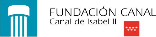 Logo de Fundación Canal con texto e icono sobre fondo blanco
