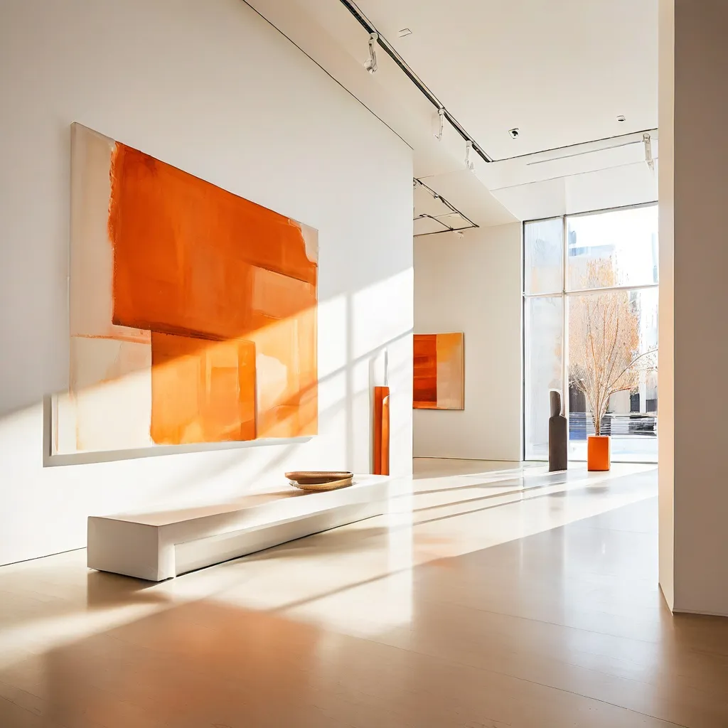 Hedendaagse architectuur van het interieur van de kunstgalerie BRUSK.
