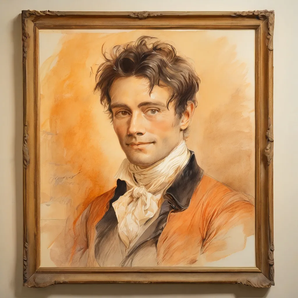 Een historische potloodtekening van Ingres met een portret van een heer.