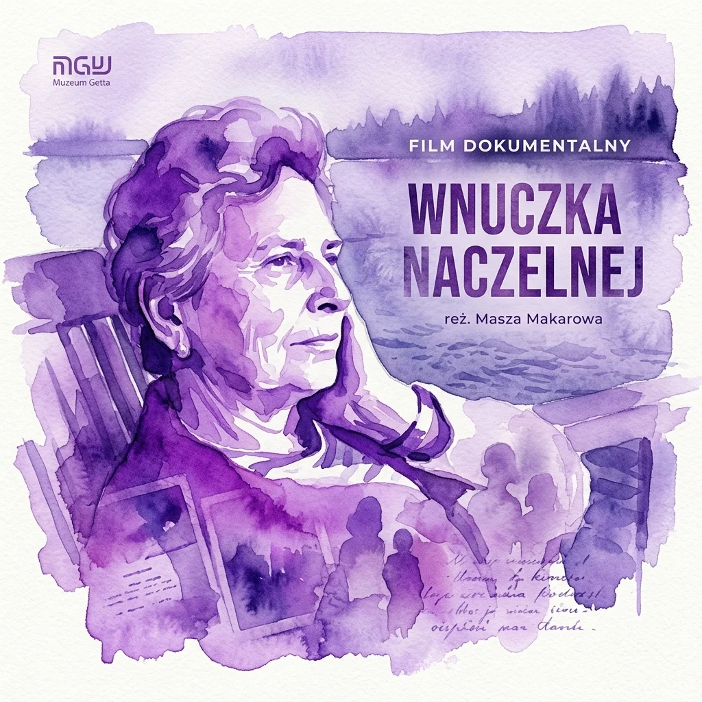 Waterverfillustratie van een oudere vrouw, ter promotie van de documentaire 'The Granddaughter of the Chief' van Masza Makarowa, ter herdenking van de 83e verjaardag van de opstand in het getto van Warschau.