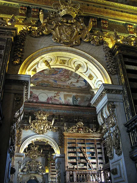 Representative view of Joanina Library in Coimbra.