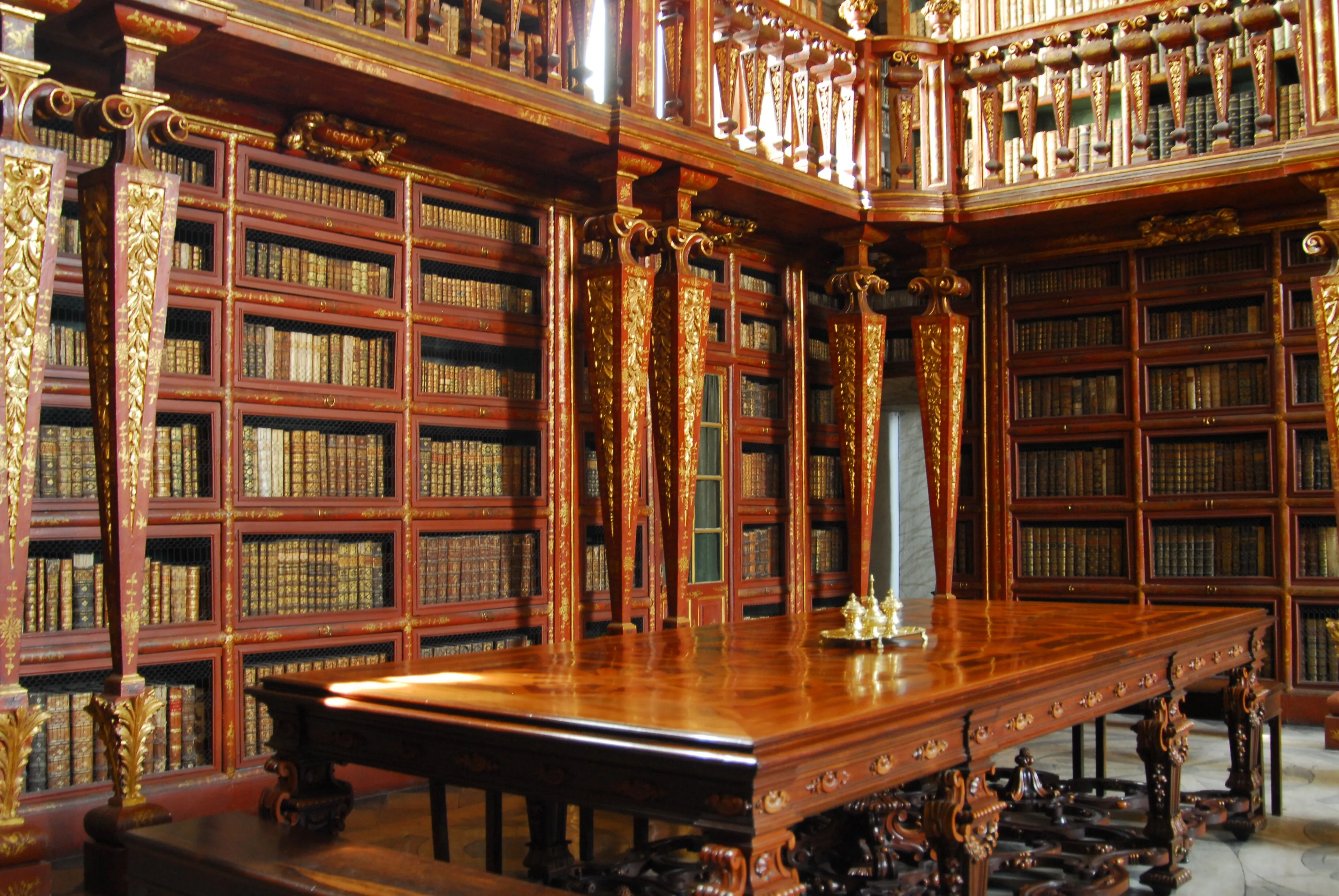 Representative view of Joanina Library in Coimbra.