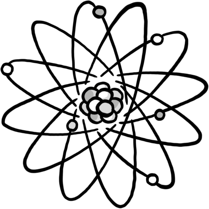 white logo with floral pattern and scattered dots on black background