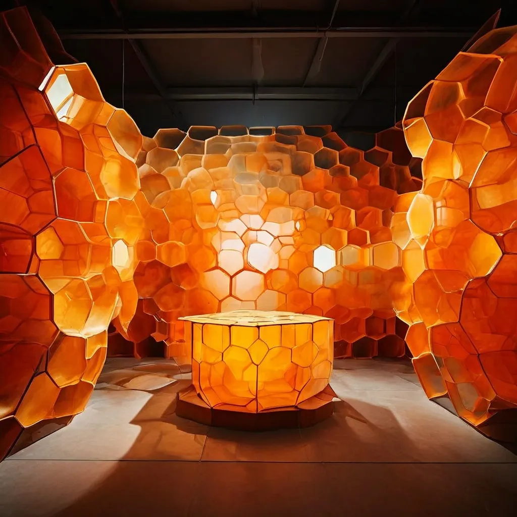 Instalacja sztuki współczesnej na wystawie Beehave w Kunsthaus Baselland.