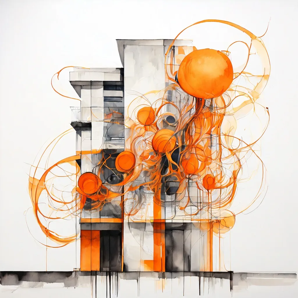 Pancarta artística a gran escala en el exterior del Kunsthaus Baselland con dibujos botánicos abstractos de líneas de Steiner y Lenzlinger.