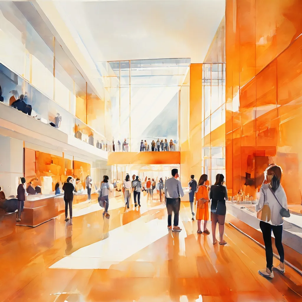 Una vista interior luminosa y acogedora del nuevo edificio del Kunsthaus Baselland durante su evento de inauguración.