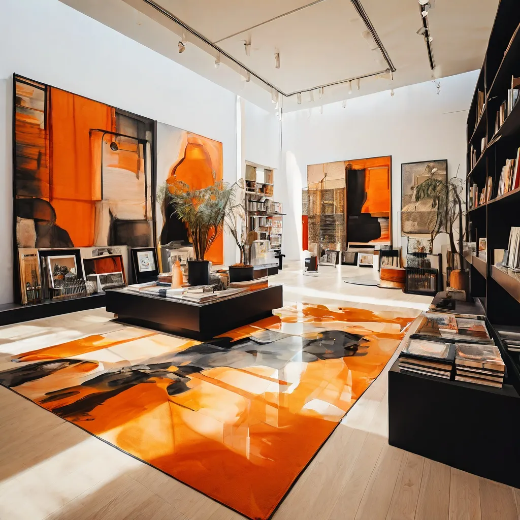 Een meeslepende installatie in Kunsthaus Baselland met vloertapijten en diverse persoonlijke objecten, die de gezamenlijke werken van kunstenaars Latifa Echakhch en Zineb Sedira weerspiegelt.