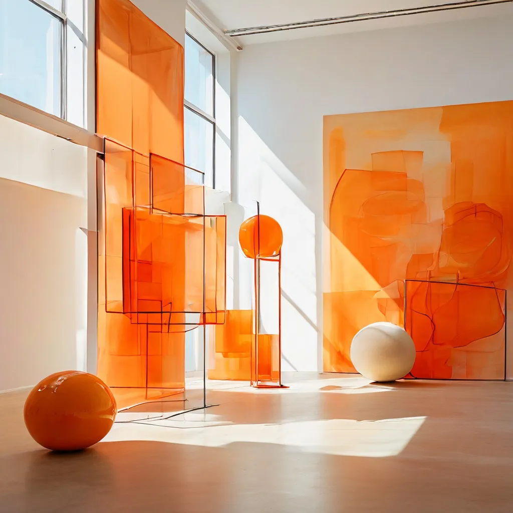 Hedendaagse geluidssculpturen en audioapparatuur tentoongesteld in een ruime galeriezaal in Kunsthaus Baselland.